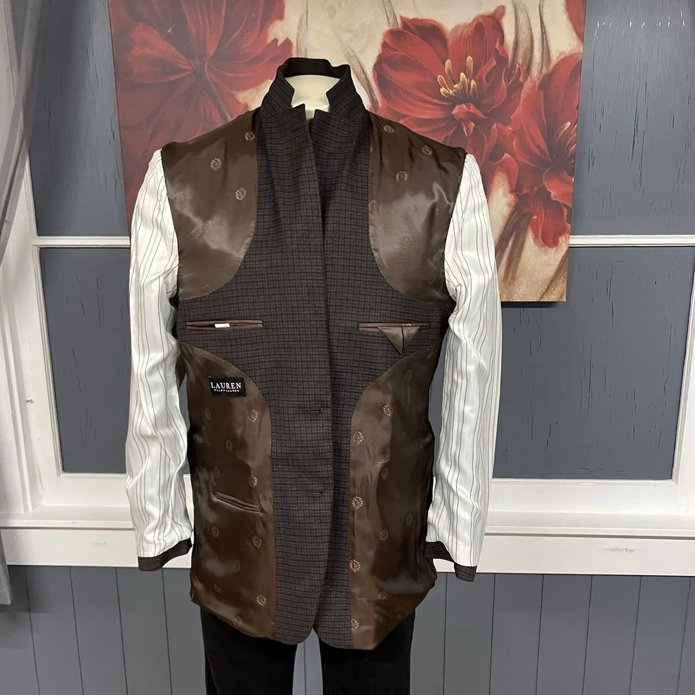 Lauren Ralph Lauren Blazer Sport Jacket Mens 42L Long Polyester Blend‎ Stretch - Picture 11 of 11